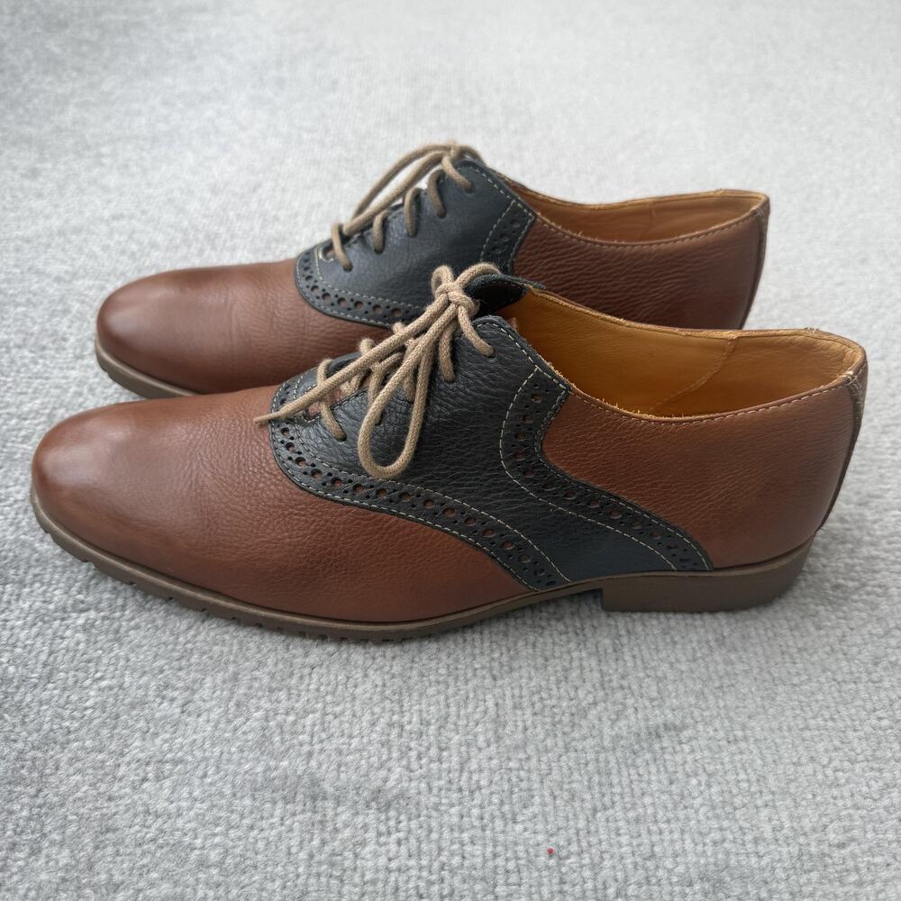 Clarks Shoes Mens Size 9 Brown Two Tone Leather Saddle Oxford Lace Up Casual